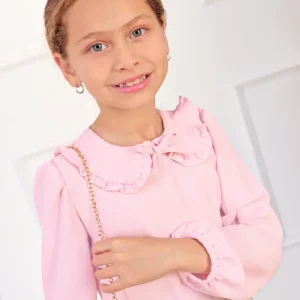 Blusa con Cuello Peter Pan y Manga Abullonada