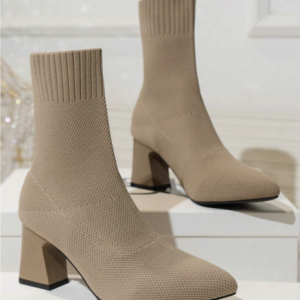 BOTIN TEJIDO DE TACON ALTO CUADRADO