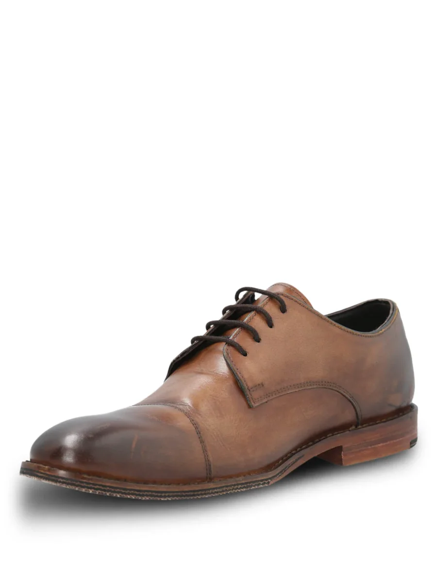 Zapato Vestir Cuero Hombre Warren Café Claro - Imagen 5