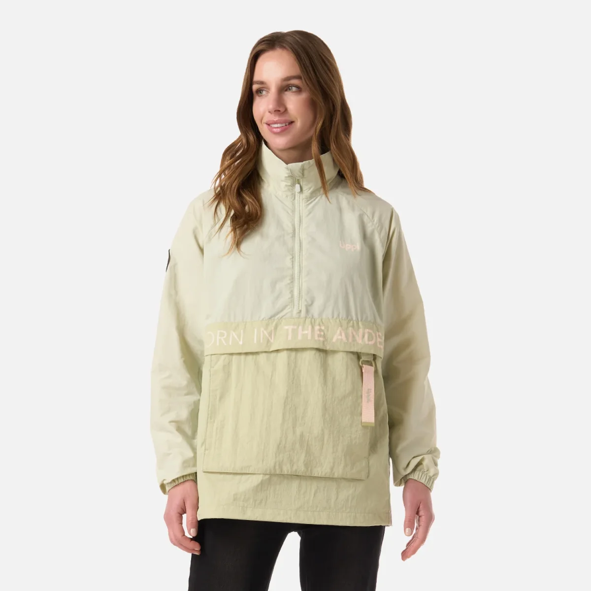 Chaqueta Mujer WindCity WindBreaker 1/4 Zip Jacket Verde Claro Lippi - Imagen 2
