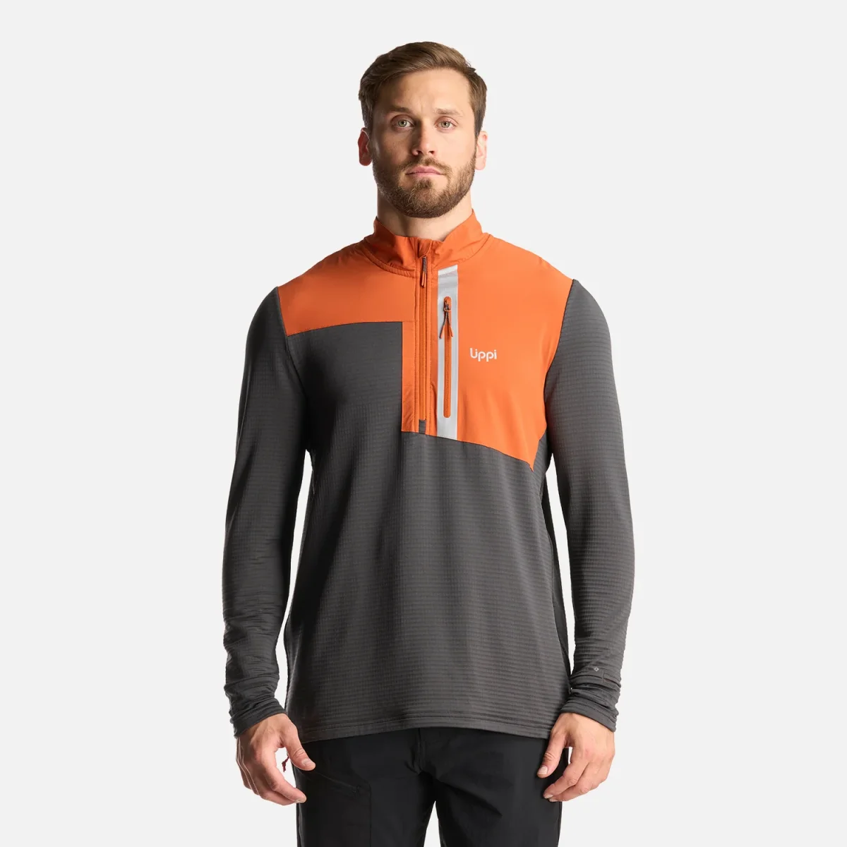 Poleron Hombre Karova Nano F 1/4 Zip Naranjo Oscuro Lippi - Imagen 3