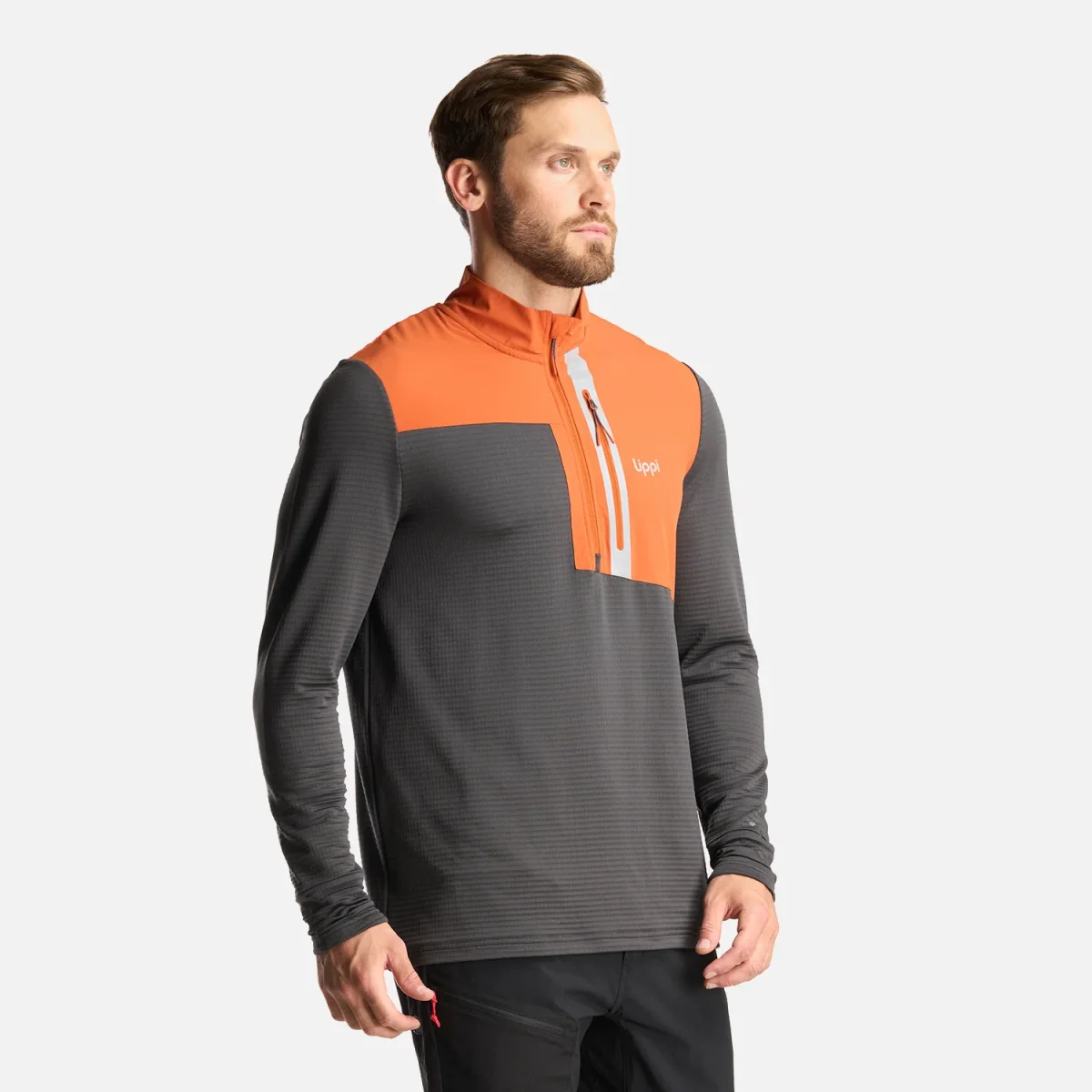 Poleron Hombre Karova Nano F 1/4 Zip Naranjo Oscuro Lippi - Imagen 4