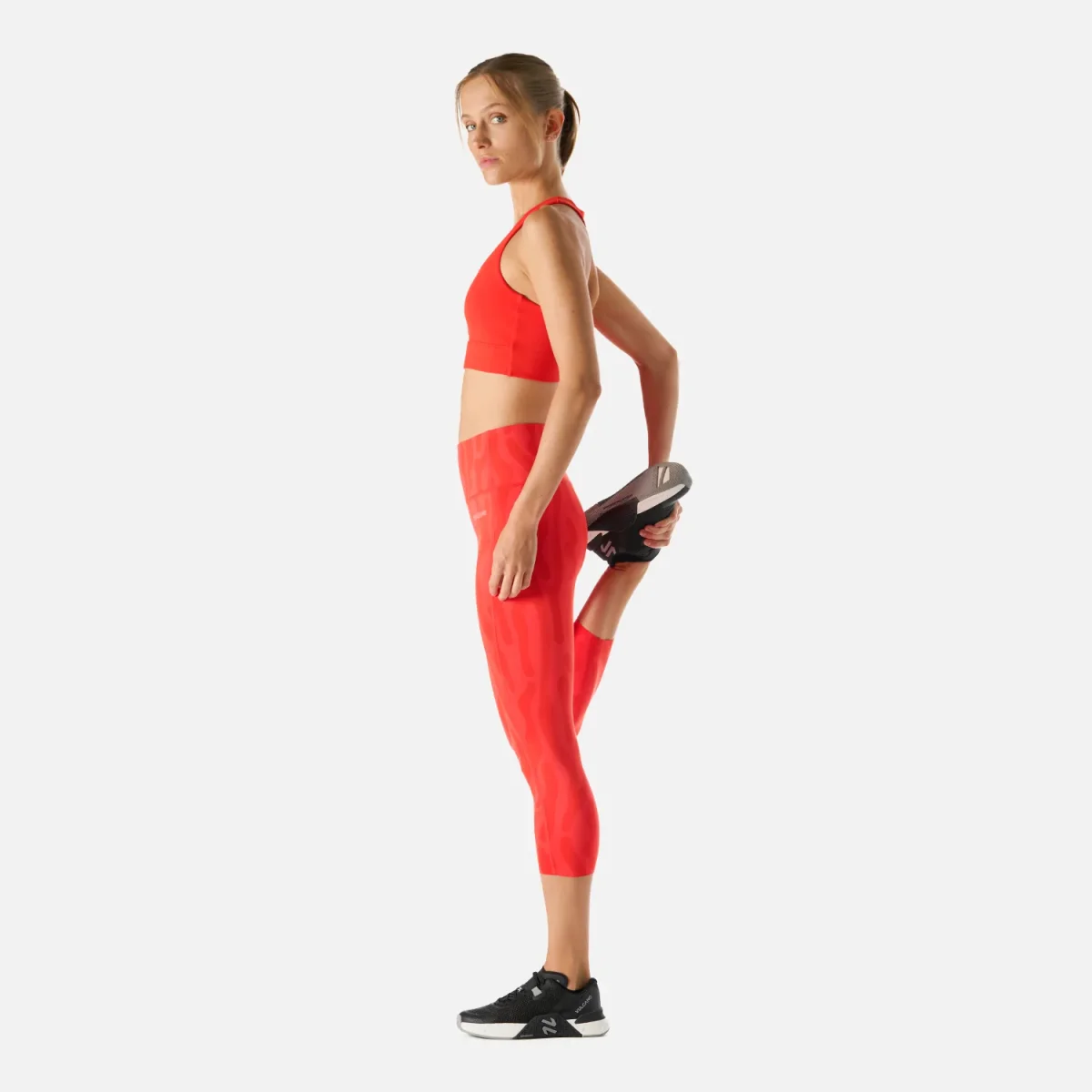 Calza Mujer Built To Move 3/4 High Rise Leggins Print Rojo Anaranjado Vulcano - Imagen 4