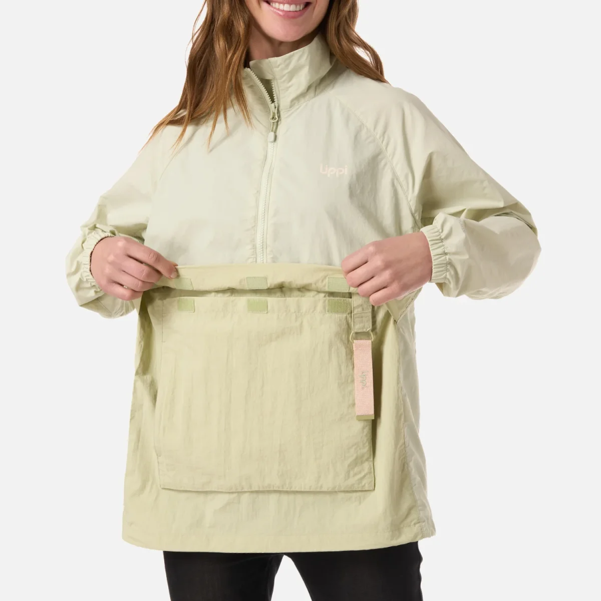 Chaqueta Mujer WindCity WindBreaker 1/4 Zip Jacket Verde Claro Lippi - Imagen 6