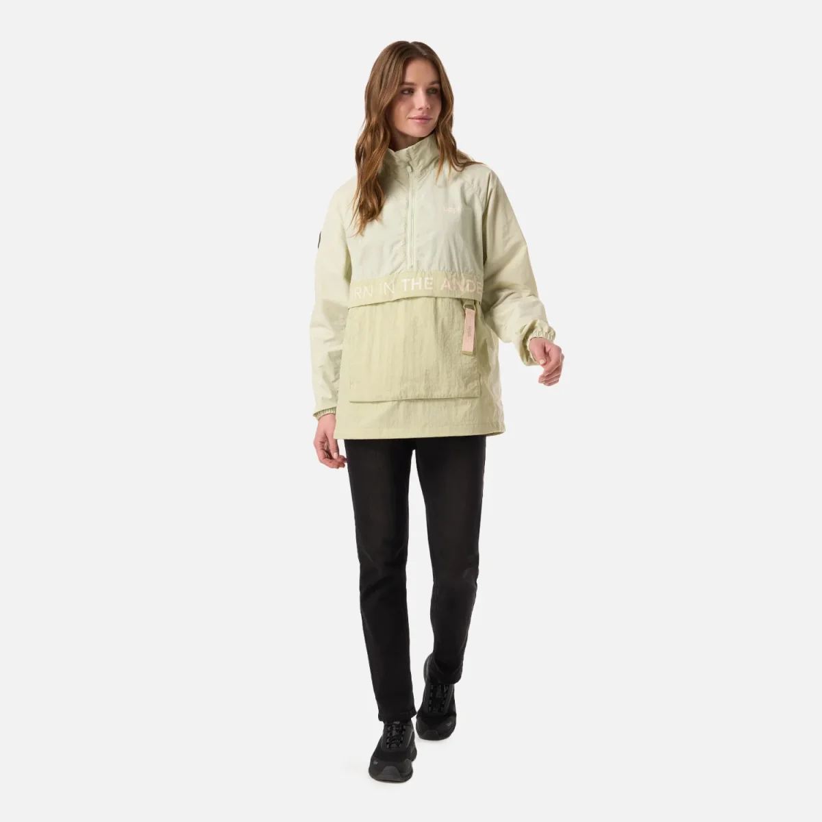 Chaqueta Mujer WindCity WindBreaker 1/4 Zip Jacket Verde Claro Lippi - Imagen 9