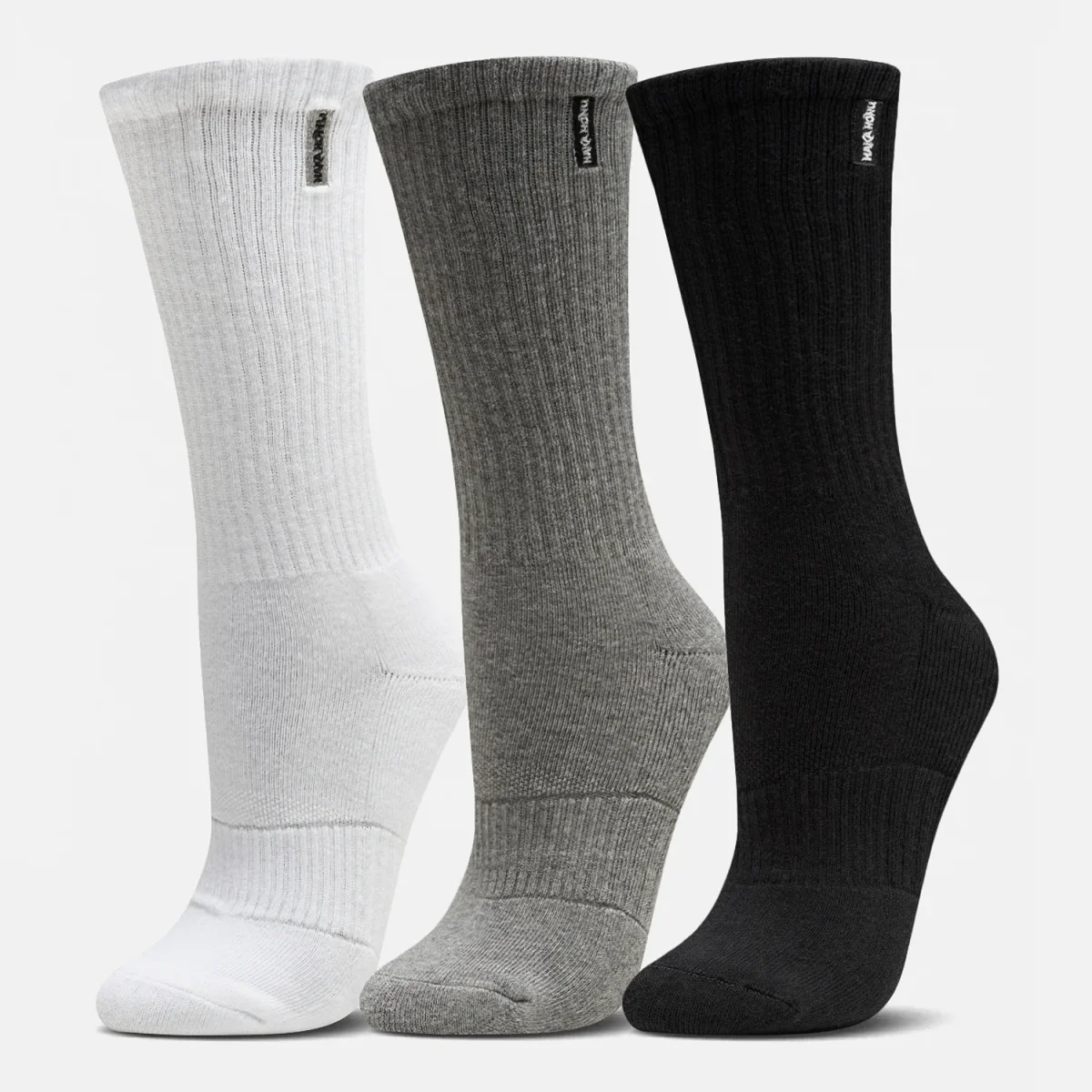 Calcetines Las Tres Puntas Pack Largo Negro Gris Blanco Haka Honu